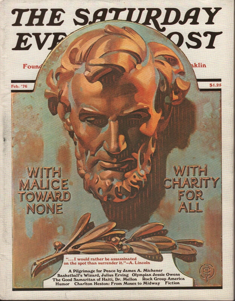 Saturday Evening Post February 1976 Lincoln James A Michener 062618DBE