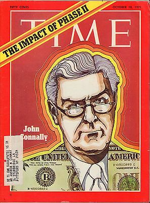 Time Magazine October 18 1971 John Connally, Impact of Phase 2 w/ML VG 090816DBE