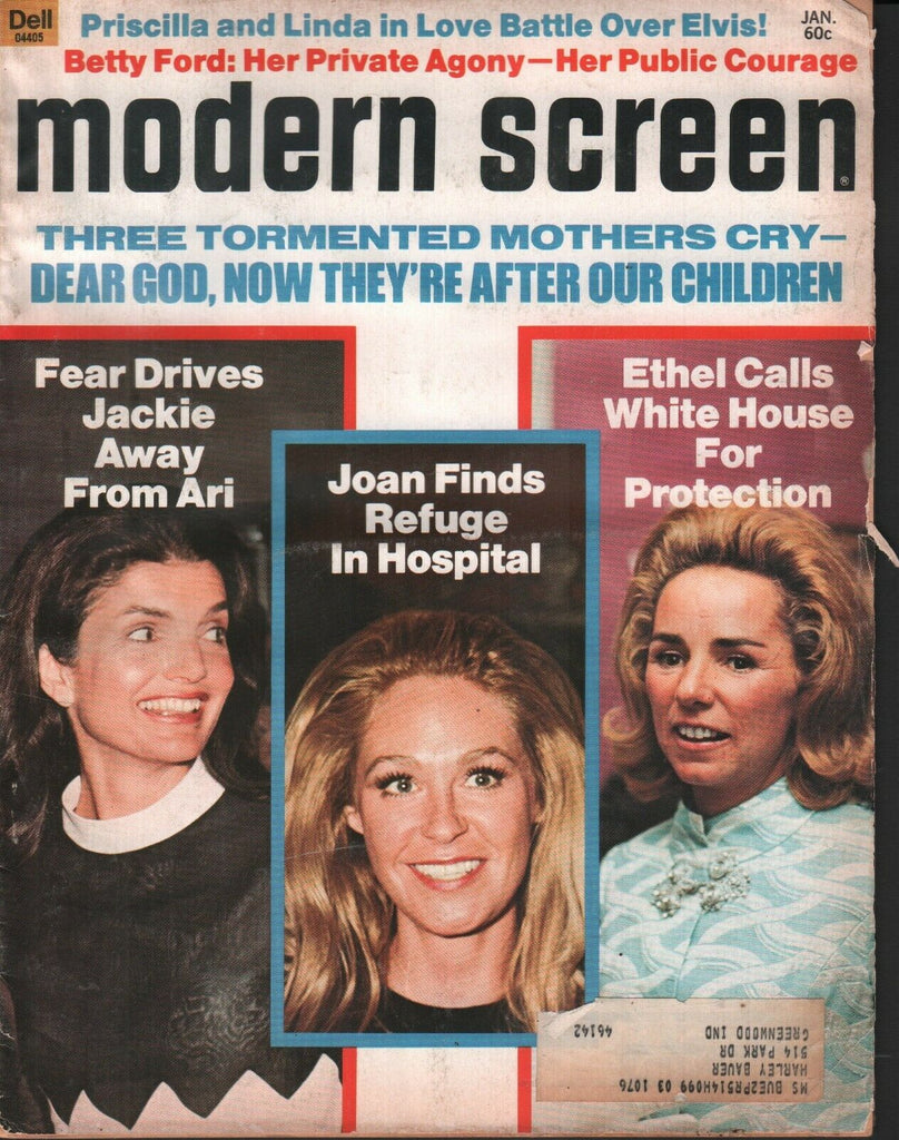 Modern Screen January 1975 Jackie Ethel Kennedy Priscilla Presley w/ML 072219AME