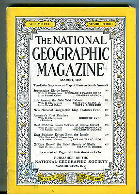 National Geographic Magazine March 1955 No Map VG 071316jhe