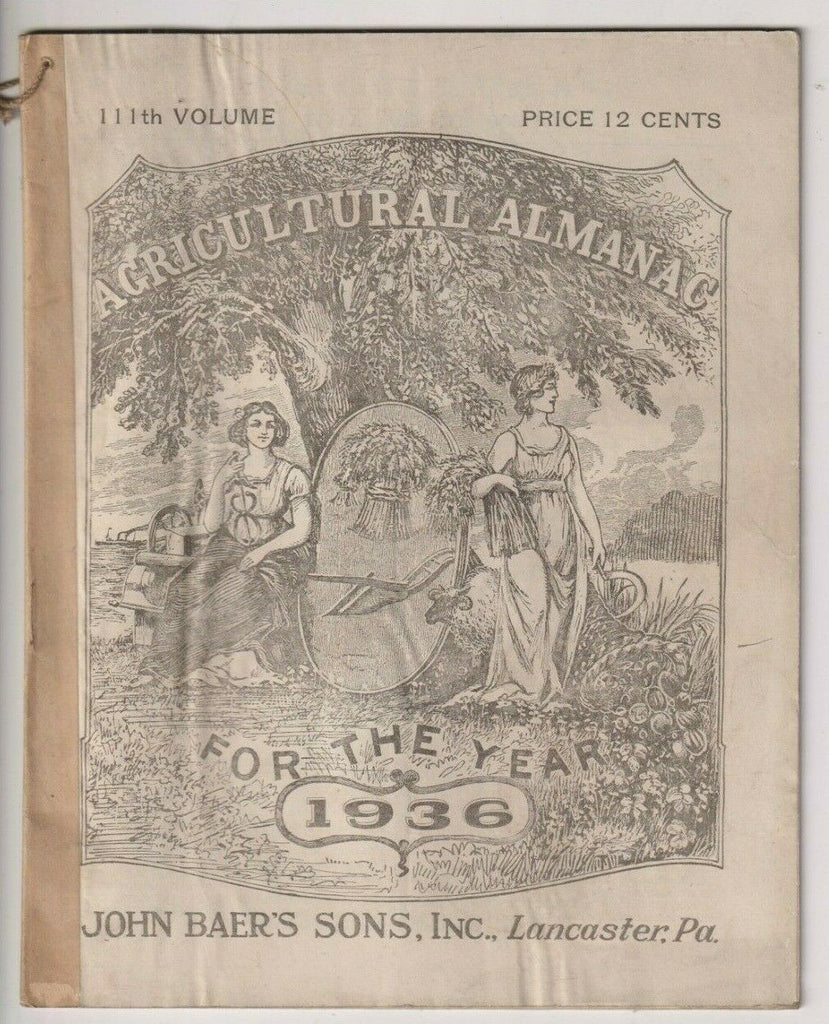 Agriculture Almanac Lancaster, PA 111 Volume 1936 022420nonr