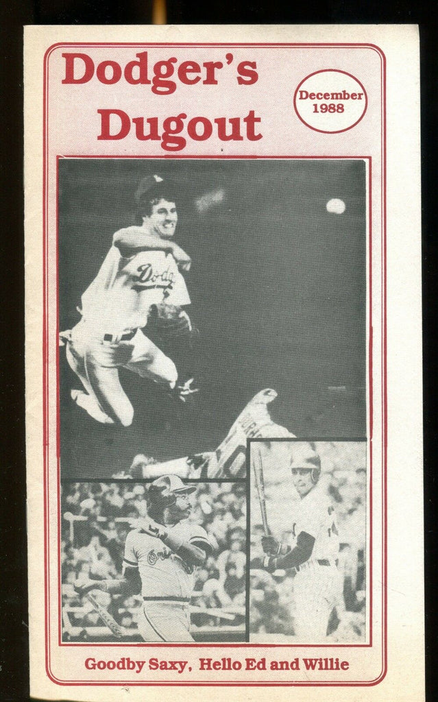 Dodger's Dugout Newspaper December 1988 Steve Sax EX 013117jhe