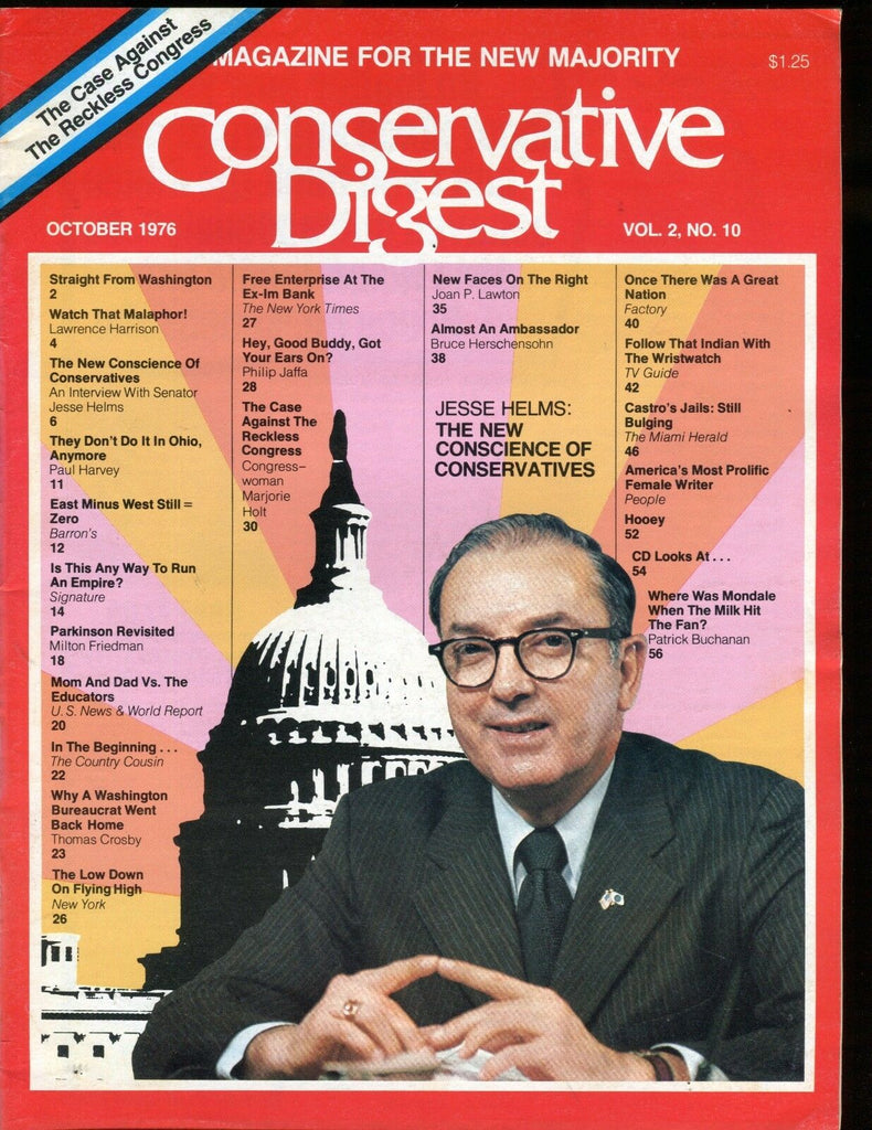 Conservative Digest Magazine October 1976 Jesse Helms EX No ML 010517jhe