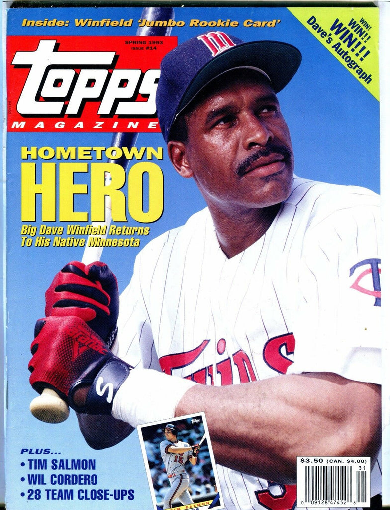 Topps Magazine Spring 1993 Dave Winfield EX w/Mint Cards 042517nonjhe