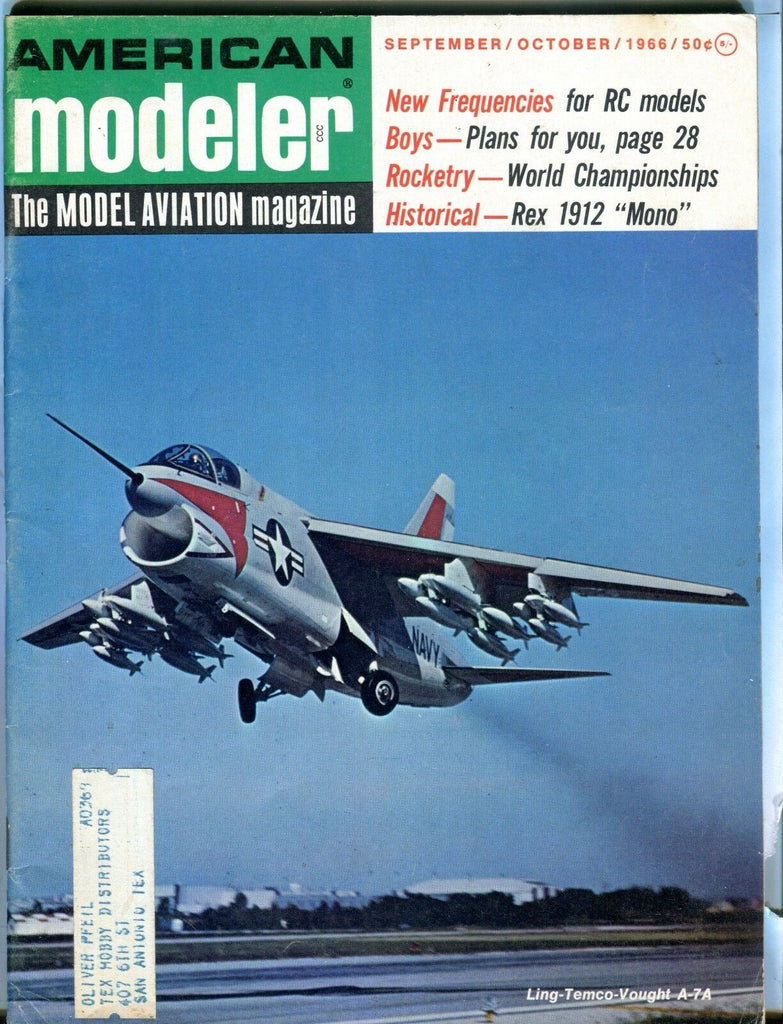 American Modeler Magazine Sep/Oct 1966 Ling-Temco-Vought VG w/ML 040617nonjhe