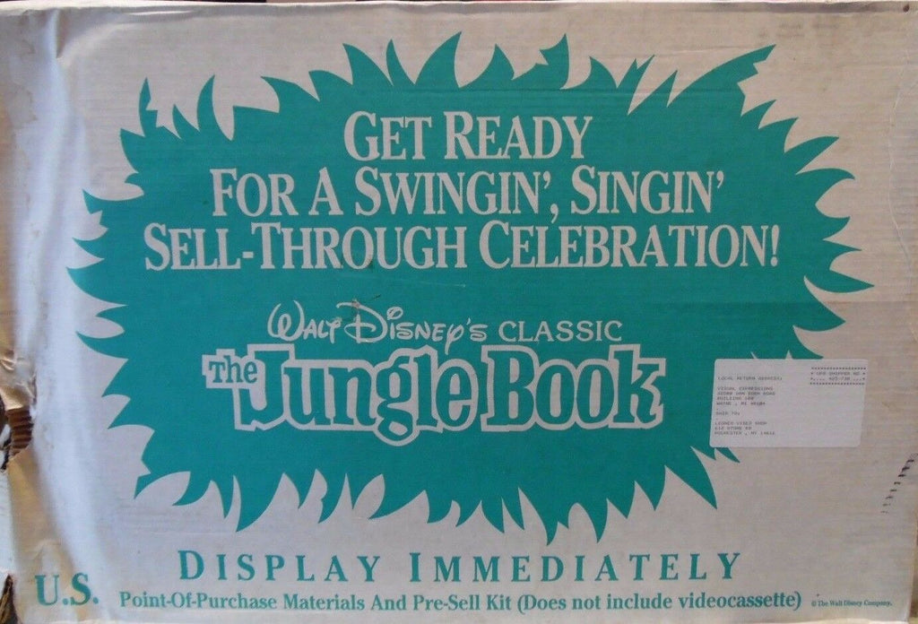 Jungle Book Video Store Floor Display Never Opened, Water Damaged