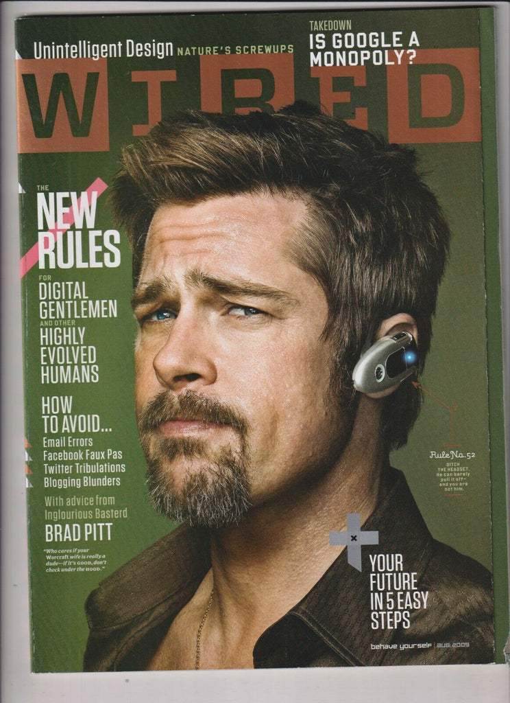 Wired Mag Brad Pitt Future 5 Easy Steps August 2009 111019nonr
