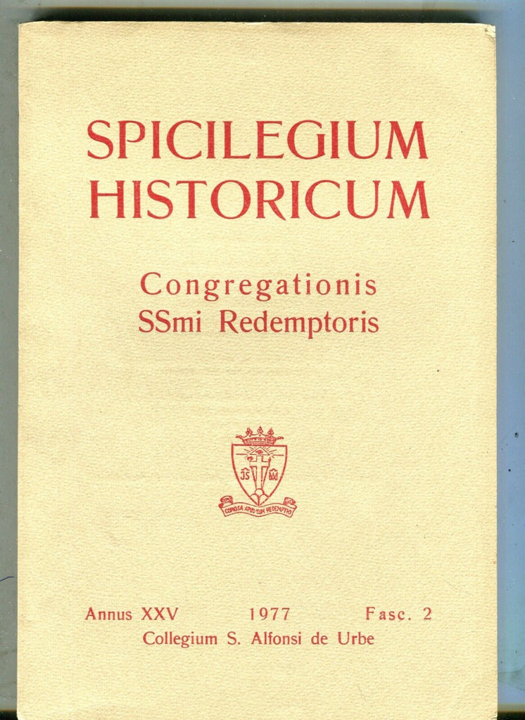 Spicilegium Histroricum Italian Book Congregationis 1977 Fasc. 2 071117nonjhe