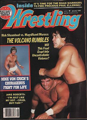 Inside Wrestling January 1986 Mike Von Erich, Rick Steamboat VG 012116DBE