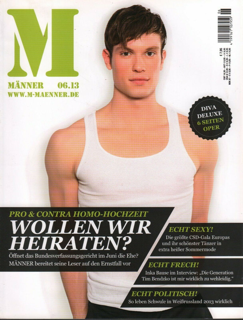 Manner German Gay Interest Magazine June 2013 Tim Bendzko 030420AME