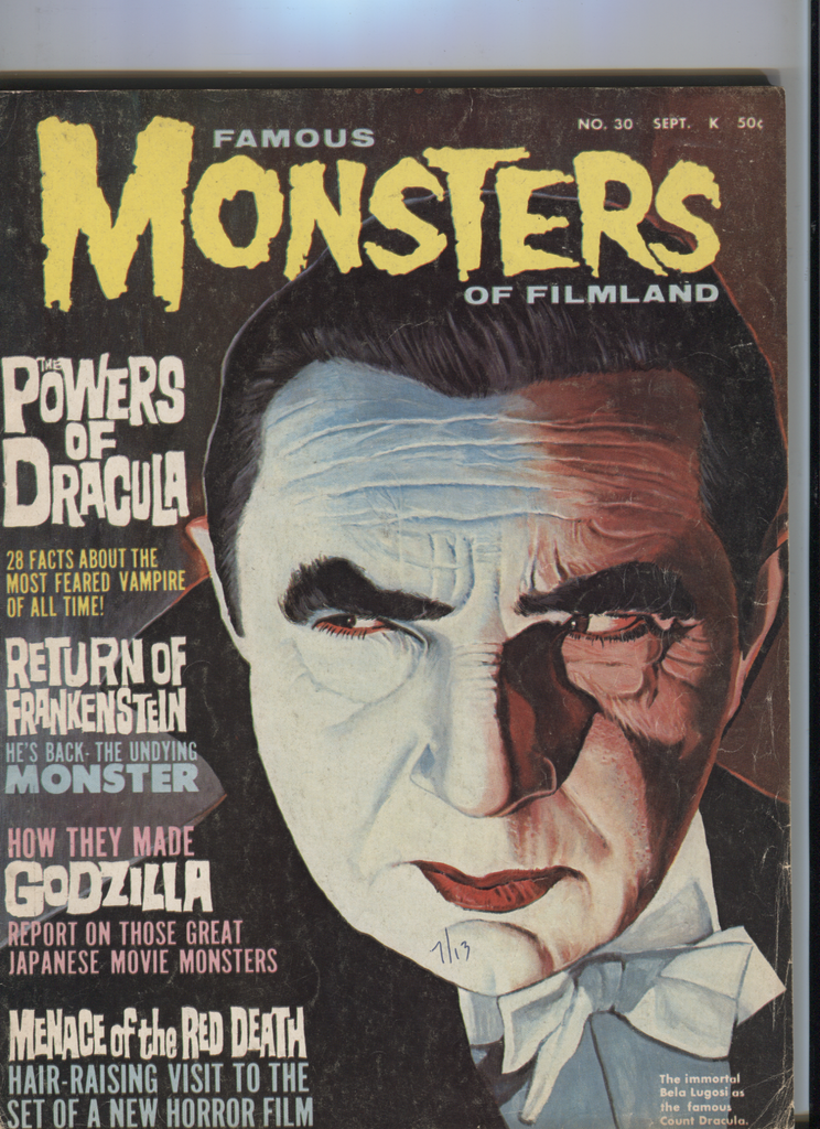 Famous Monsters of Filmland No. 30 1964 Bela Lugosi Godzilla Dracula 090820DBT