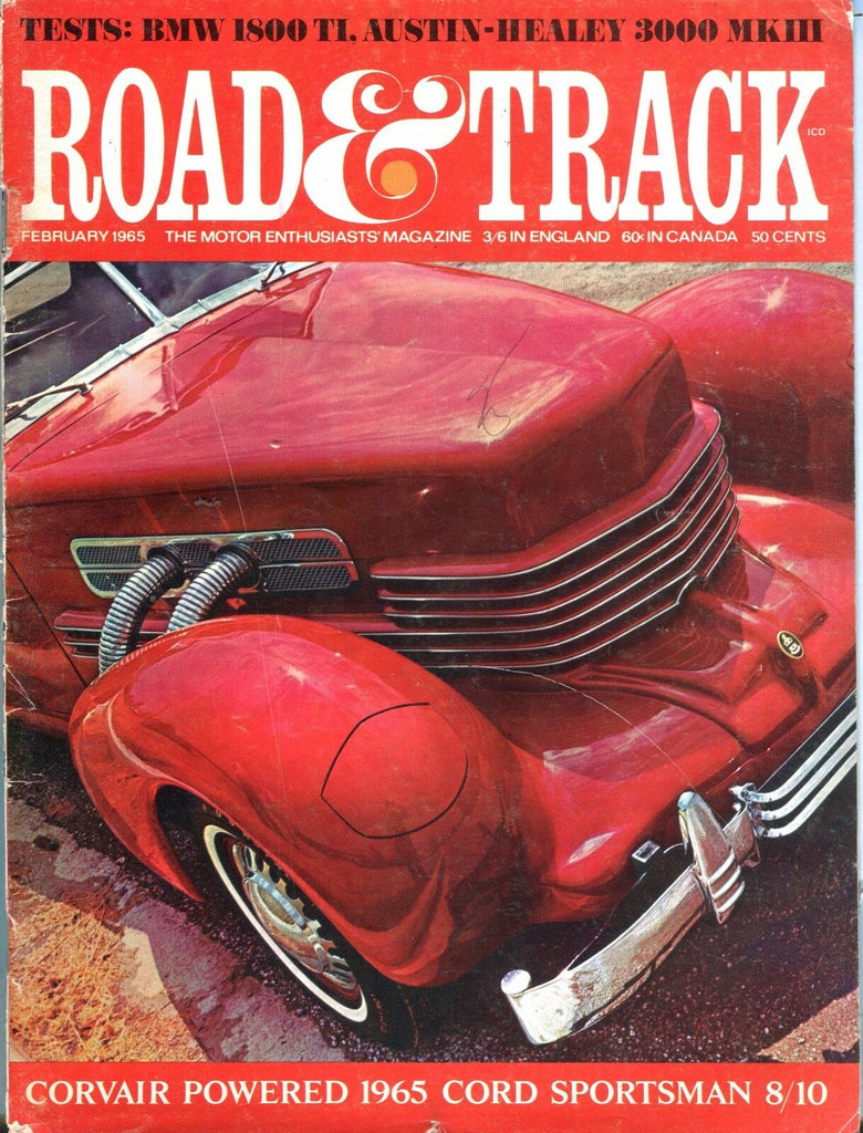 Road & Track Magazine February 1965 Corvair Cord Sportsman VG No ML 031617nonjhe