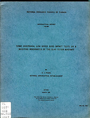 National Research Council Of Canada Bird Impact Report EX FAA 031016jhe
