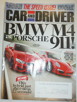 Car And Driver Magazine BMW M4 & Mercedes Benz August 2014 031115R
