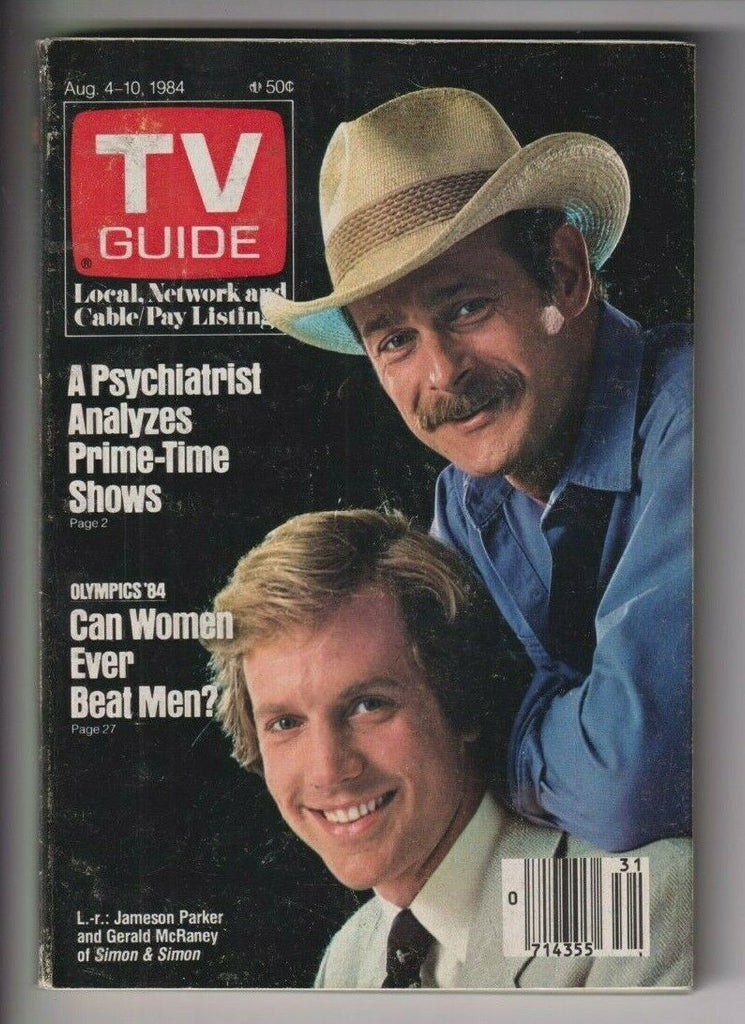 Tv Guide Mag Jameson Parker Gerald McRaney August 4-10, 1984 110319nonr