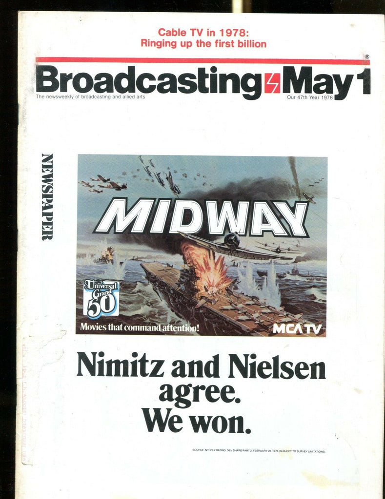Broadcasting Magazine May 1 1978 Midway VG w/ML 122916jhe