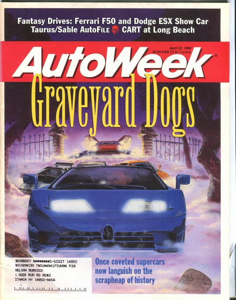 AutoWeek Magazine April 22 1996 Graveyard Dogs EX w/ML 022317nonjhe