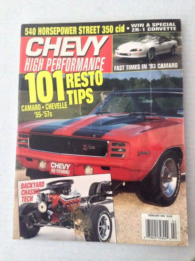 Chevy High Performance Magazine 101 Resto Tips Camaro February 1993 031417NONRH