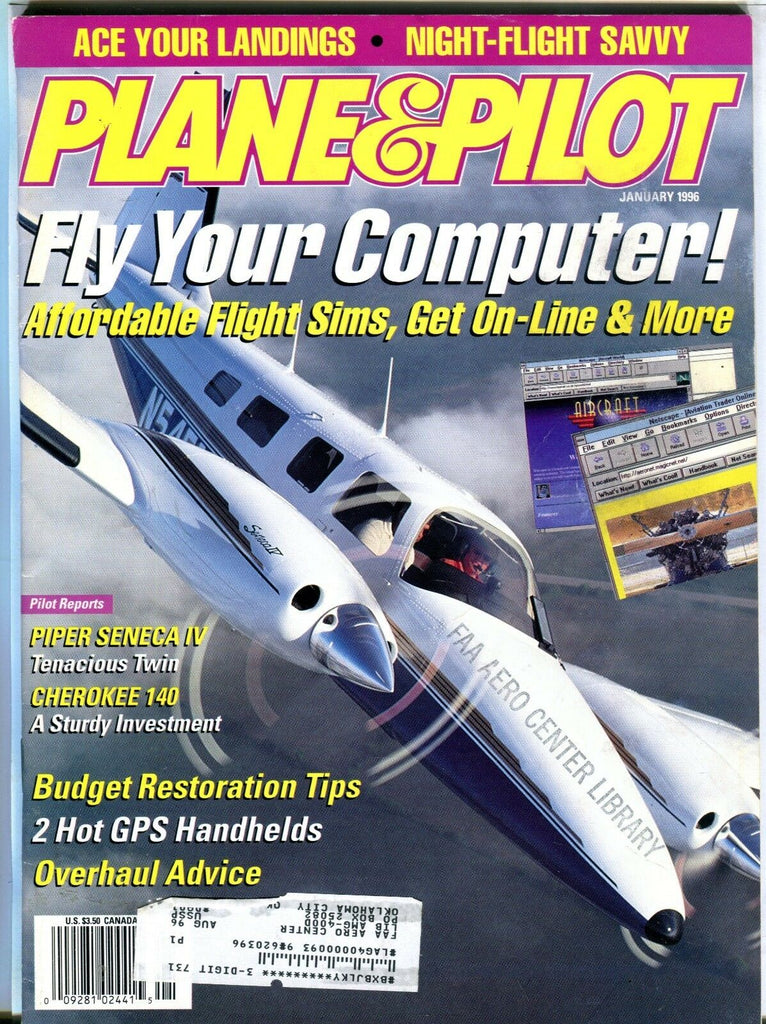 Plane & Pilot Magazine January 1996 Piper Seneca EX w/ML FAA Library 101916jhe