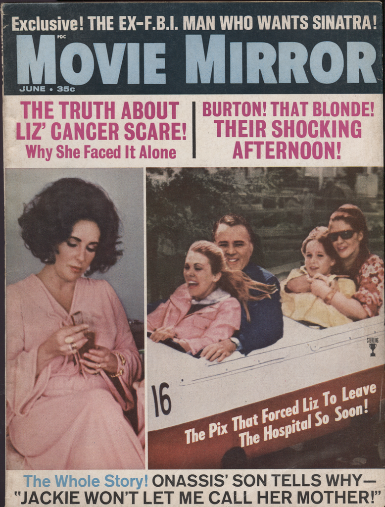 Movie Mirror June 1969 Liz Taylor Jackie Kennedy Onassis 040620DBE