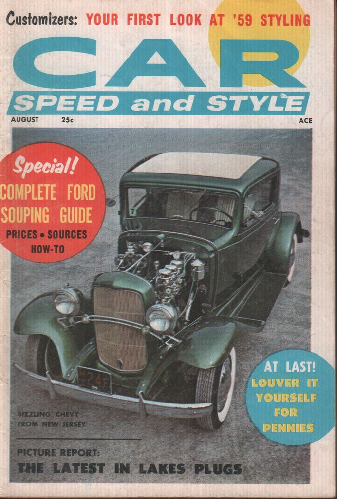 Car Speed and Style Vintage Magazine August 1958 Irwin Stein 121518AME