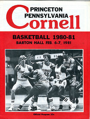February 6-7 1981 Cornell Princeton Basketball Program EX jhc