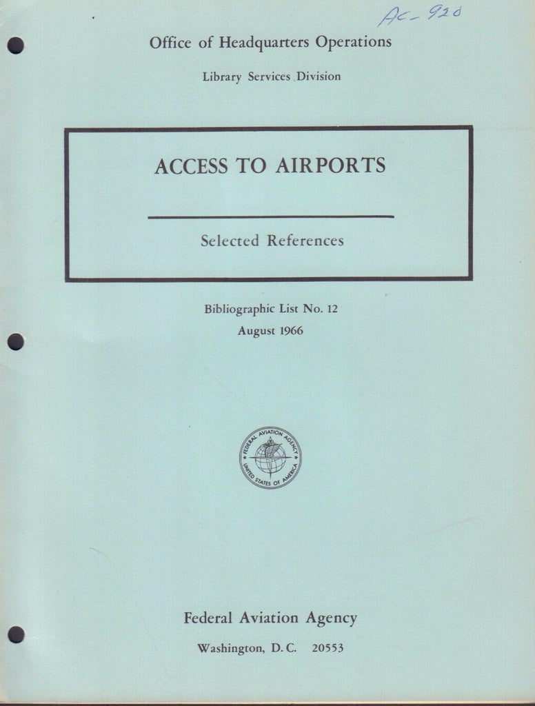 Access To Airports List 12 August 1966 FAA Library 080817nonDBE