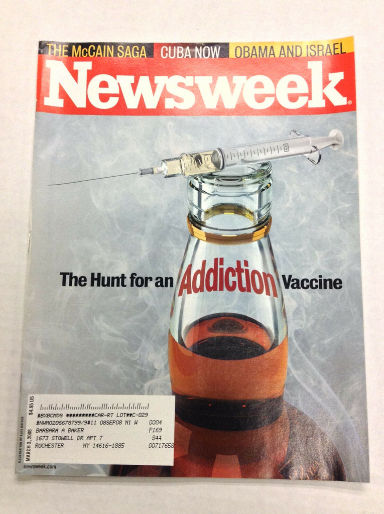 Newsweek Magazine Hunt For Addiction Vaccine March 3, 2008 020817RH