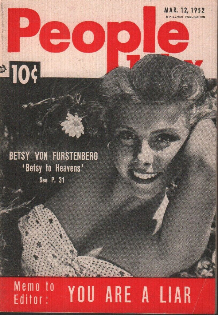 People Today March 12 1952 Betsy Von Furstenberg Cheesecake Pin Up 070819AME