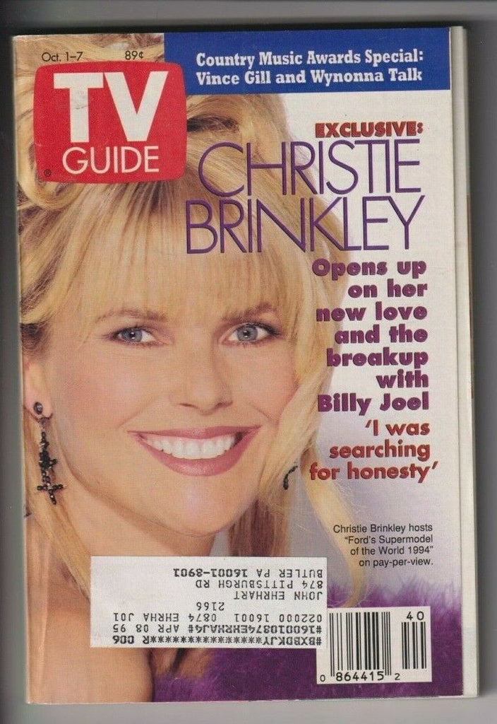 Tv Guide Mag Christie Brinkley October 1-7, 1994 110519nonr