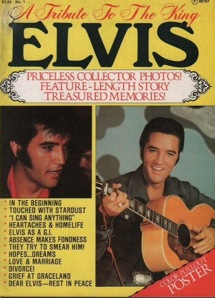 A Tribute To The King Elvis No.1 1977 w/ Pullout Elvis Presley Tribute 032619DBE