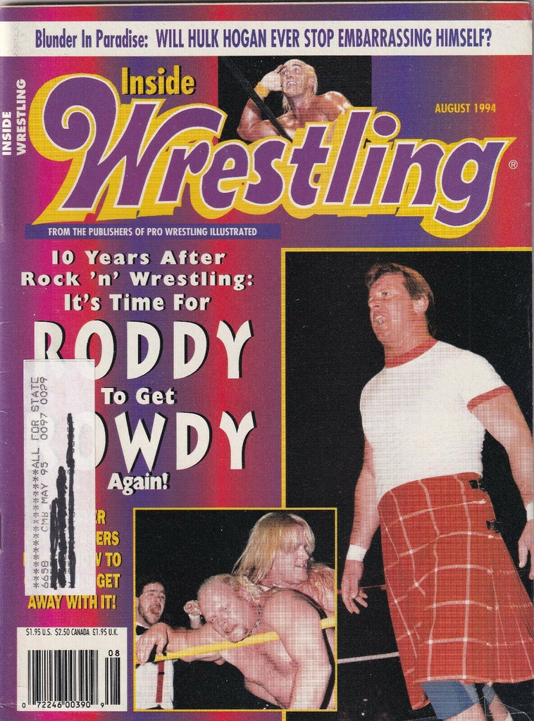 Inside Wrestling Magazine Roddy Piper Hulk Hogan August 1994 060319nonr
