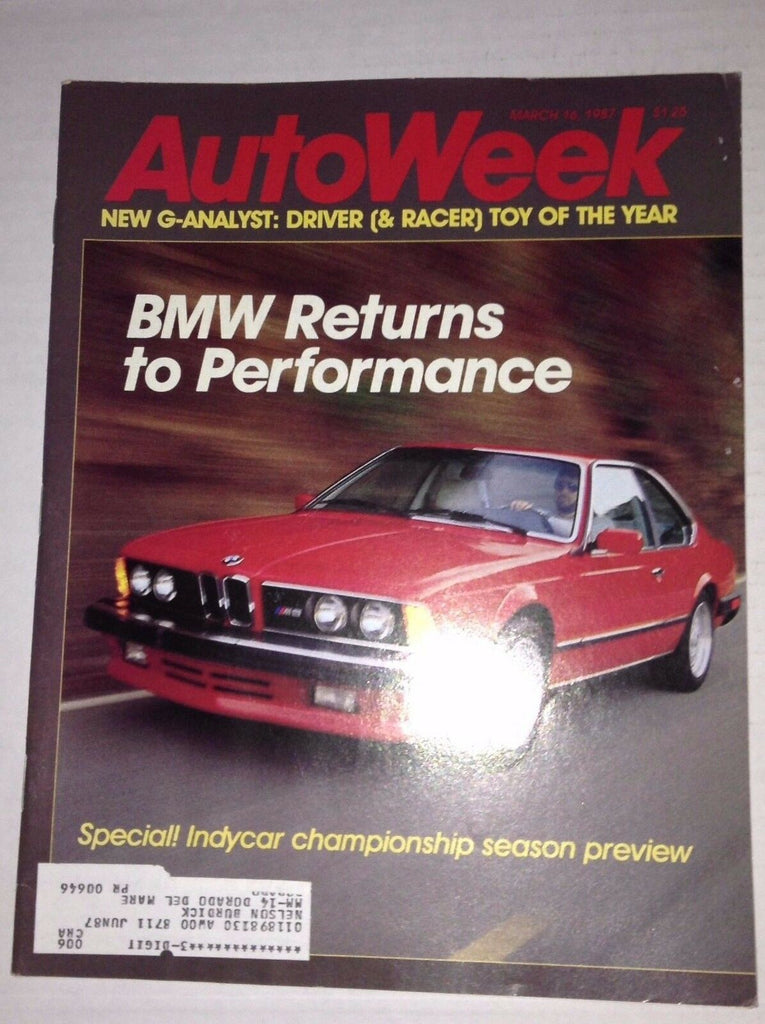 Autoweek Magazine Indycar Championship G-Analyst March 16, 1987 011717RH