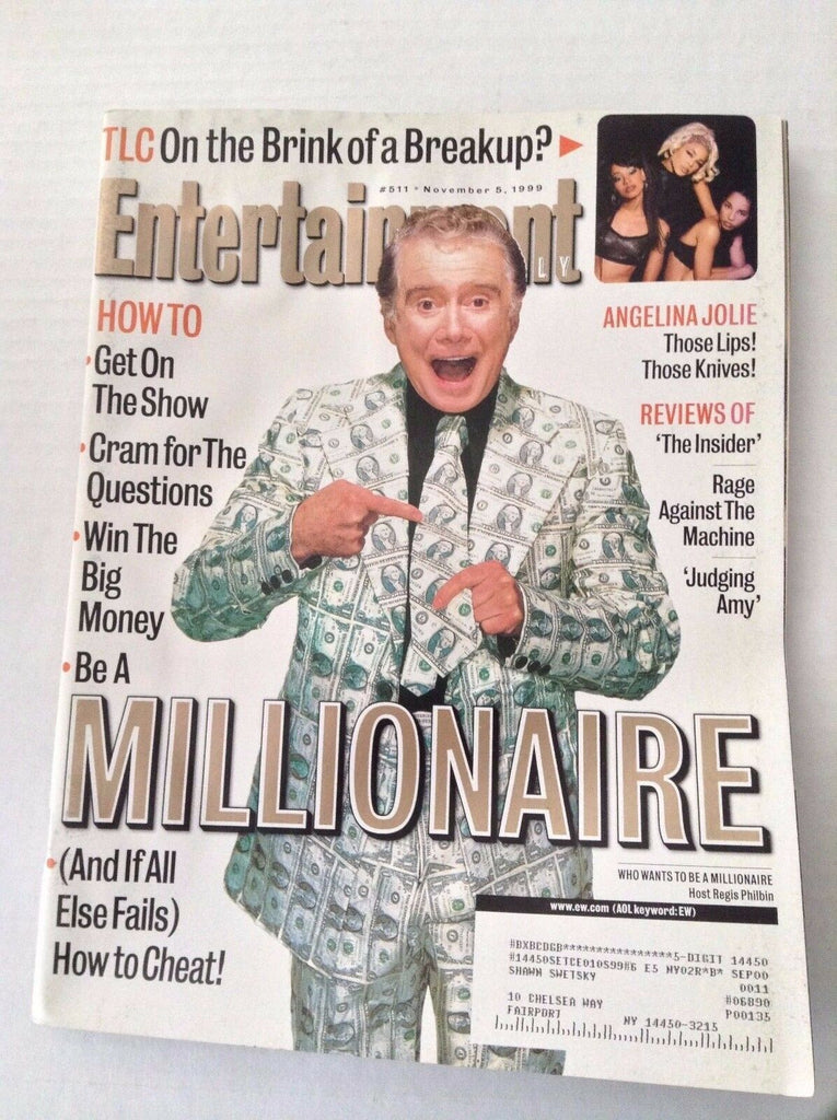 Entertainment Weekly Magazine Millionaire Regis November 5, 1999 031517NONRH
