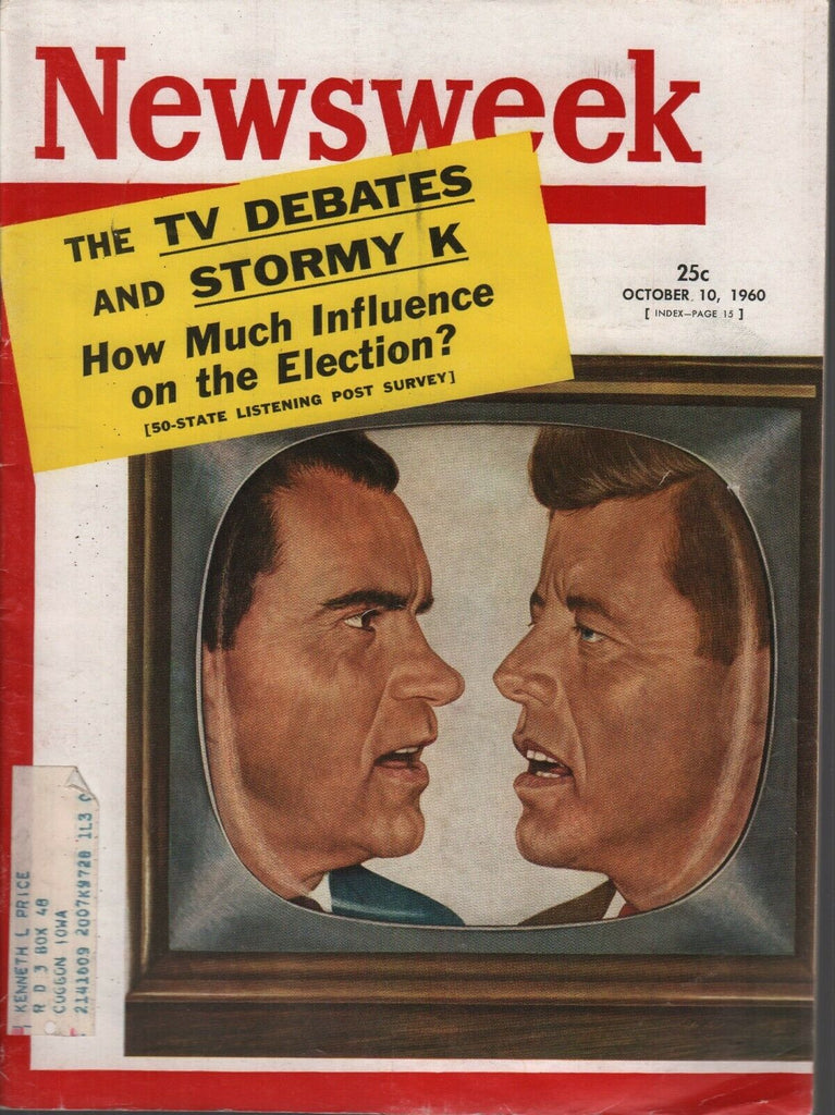 Newsweek October 10 1960 John F Kennedy Richard Nixon JFK 073019AME