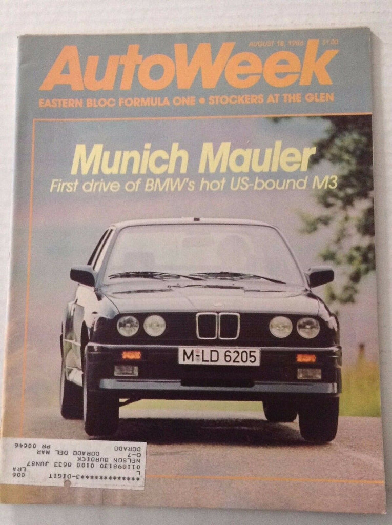 Autoweek Magazine Munich Mauler BMW M3 August 18, 1986 011617RH