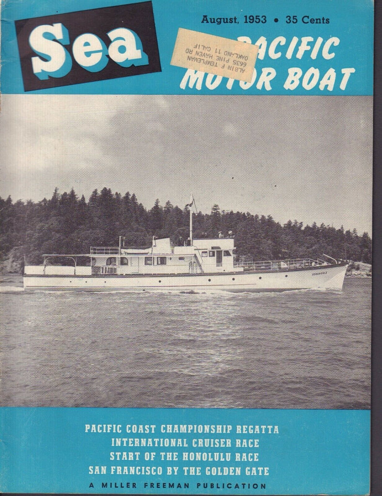 Sea And Pacific Motor Boat August 1953 Pacific Coast Regatta w/ML 042817nonDBE