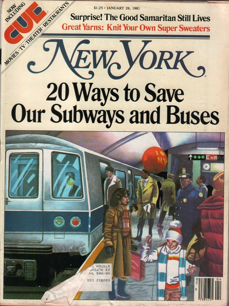 New York with Cue Magazine January 26 1981 NYC Subways Transportation 090220ame