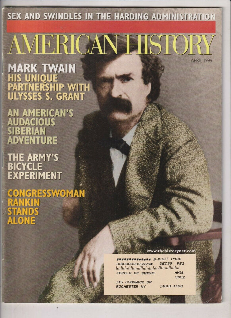 American History Mag Mark Twain Congresswoman Rankin April 1999 032720nonrh