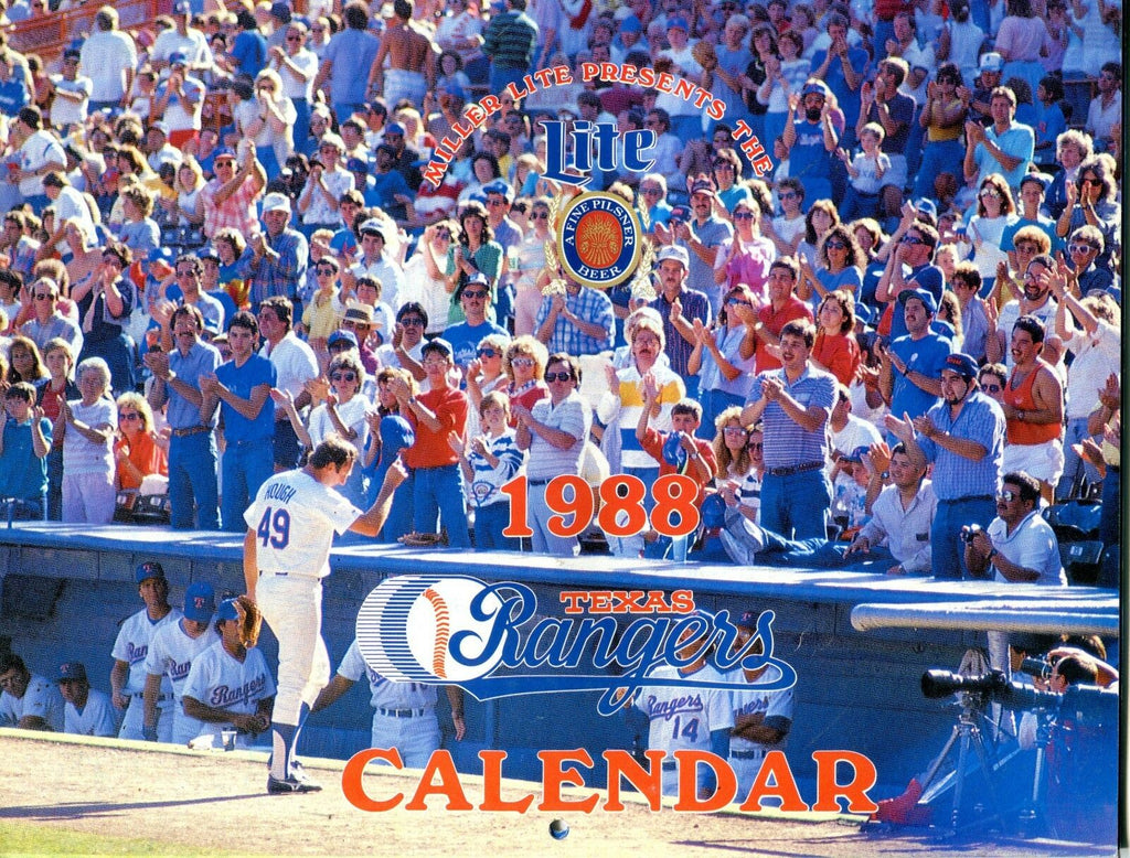 1988 Texas Rangers Calendar Charlie Hough EX 092016jhe