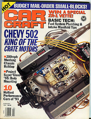 Car Craft Magazine February 1993 Chevy 502 King of the Crate Motors EX 012916jhe