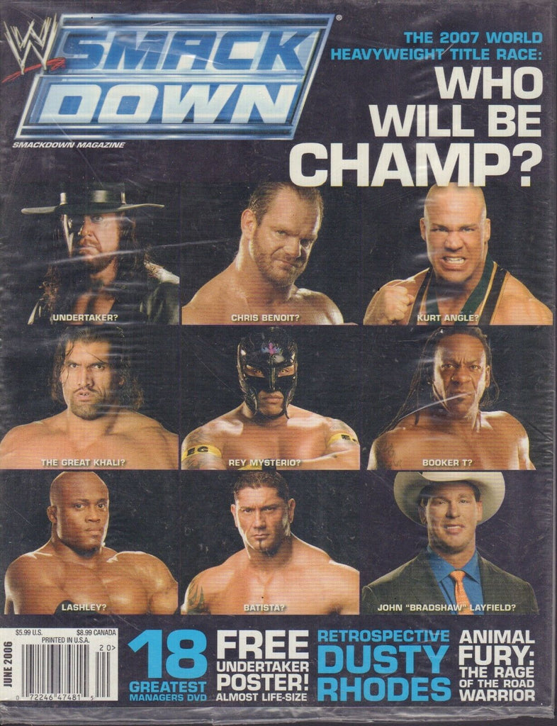 WWE Smack Down June 2006 Chirs Benoit, Undertaker, Batista 031417nonDBE