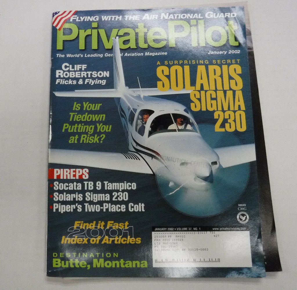 Private Pilot Magazine Cliff Robertson January 2002 FAL FAA 110816R