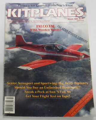 Kitplanes Magazine Falcon F.8L Senior Aerosport March 1986 072215R