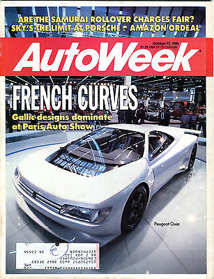 AutoWeek Magazine October 17 1988 Peugeot Oxia EX 012916jhe