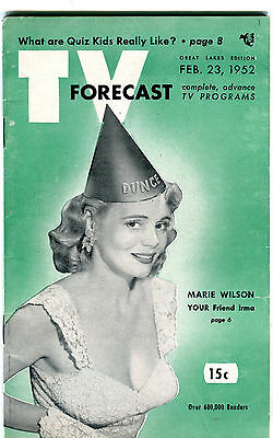 TV Forecast February 23 1952 Marie Wilson EX 050916jhe