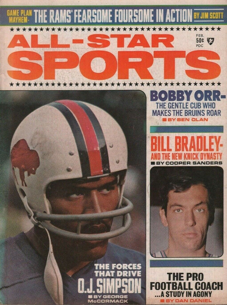 All-Star Sports February 1970 bobby Orr OJ Simpson Bill Bradley 050719DBE2