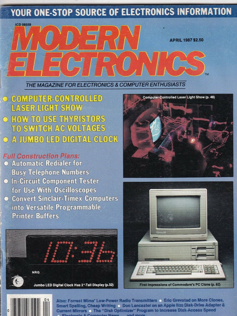 Modern Electronics Mag Laser Light Shows & Redialers April 1987 102219nonr