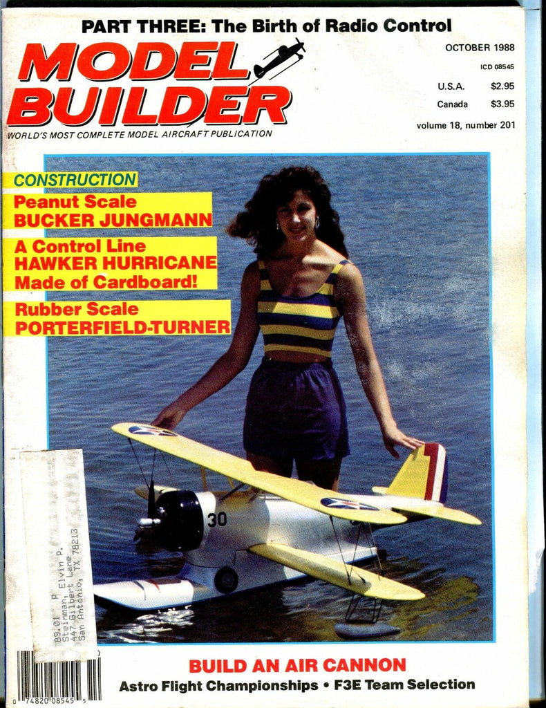 Model Builder Magazine October 1988 Air Cannon EX w/ML 041217nonjhe