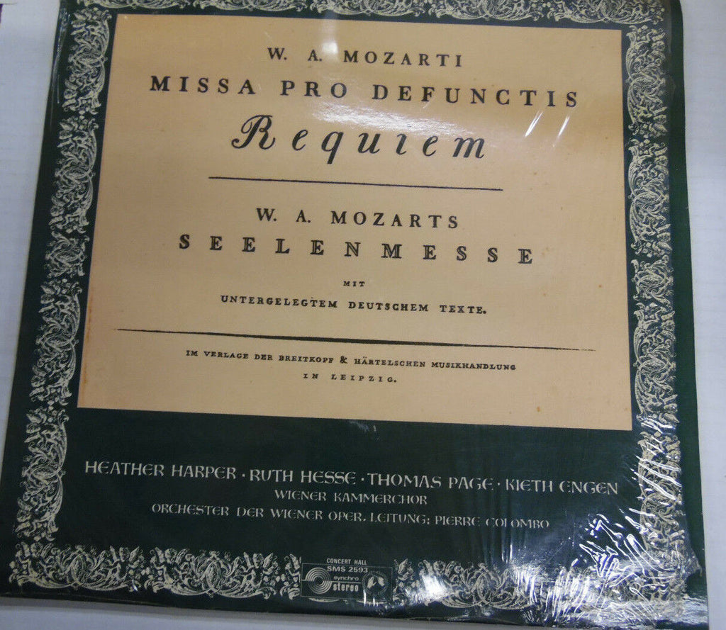 W.A. Mozarti Missa Pro Defunctis Requiem SMS2593 33RPM Record W/SW 031717RR